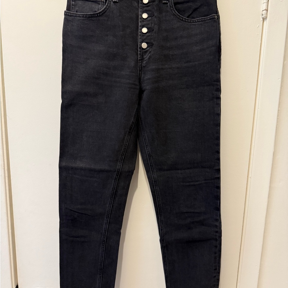 High-Waisted Black Denim Jeans